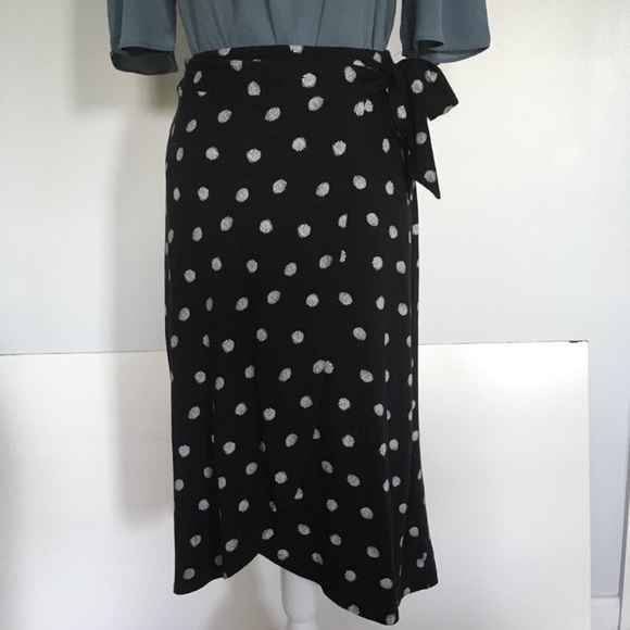Adrienne Vittadini Polka Dot Faux Wrap Skirt - Picture 9 of 9